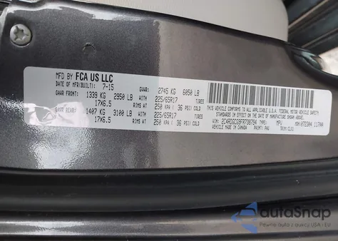 2015 Dodge Grand Caravan Sxt z USA, uszkodzony, nr VIN 2C4RDGCG9FR738794